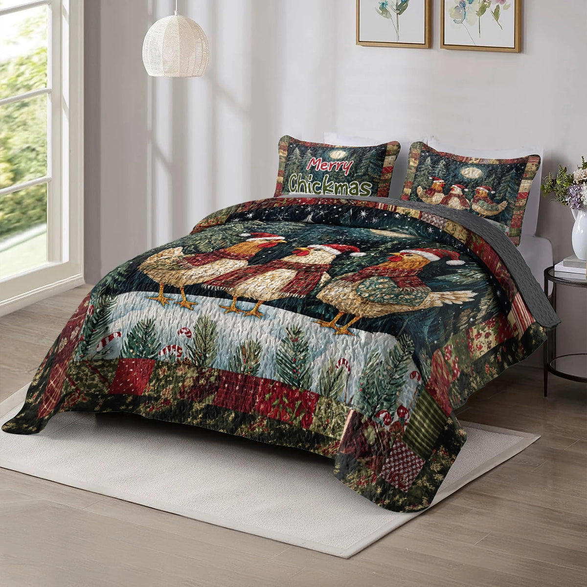 Shineful All Season Quilt 3-Piece Set - Chickmas Cheer