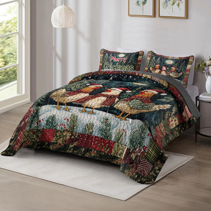Shineful All Season Quilt 3-Piece Set - Chickmas Cheer