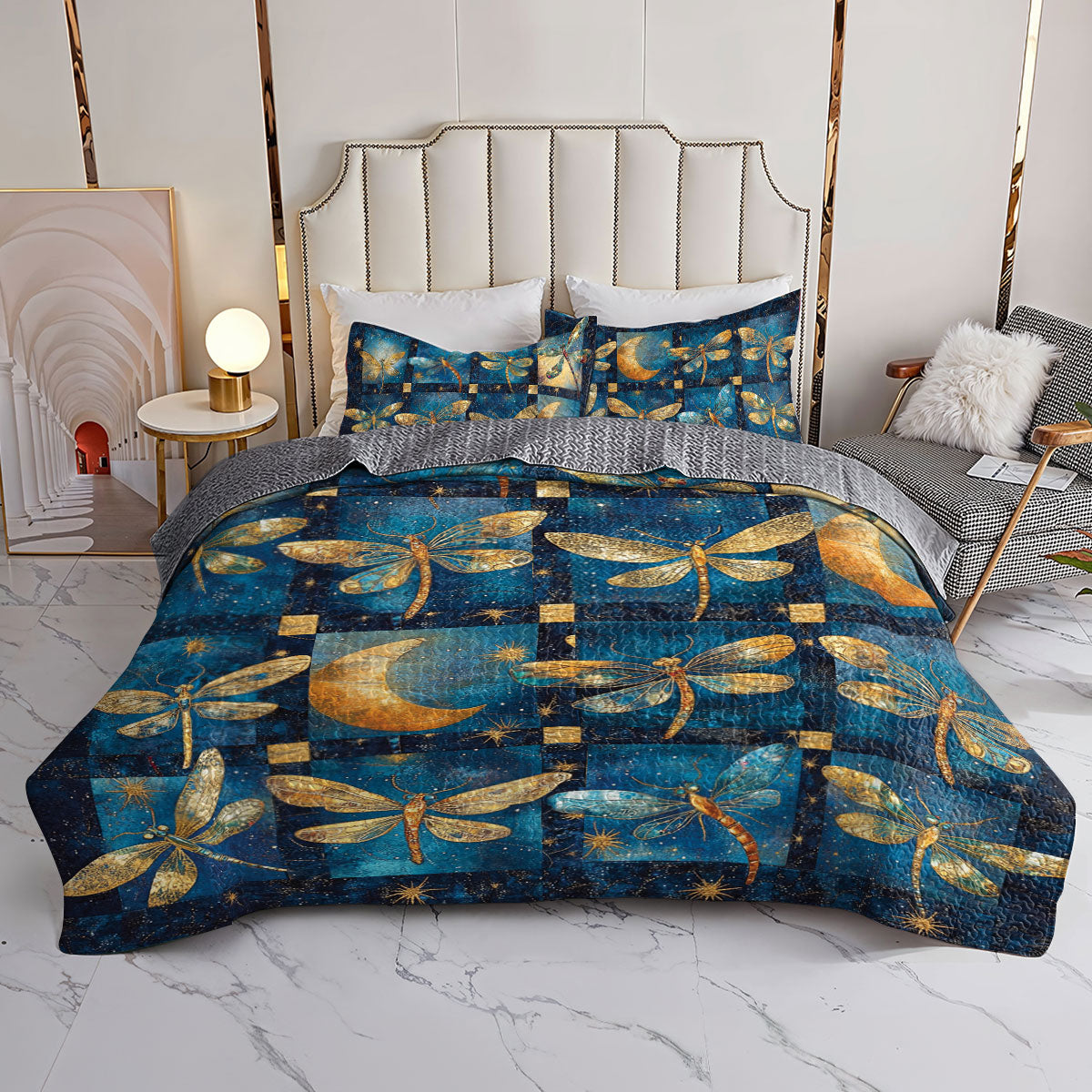 Shineful All Season Quilt 3-Piece Set Dreamy Dragonfly