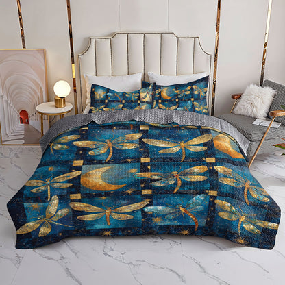 Shineful All Season Quilt 3-Piece Set Dreamy Dragonfly