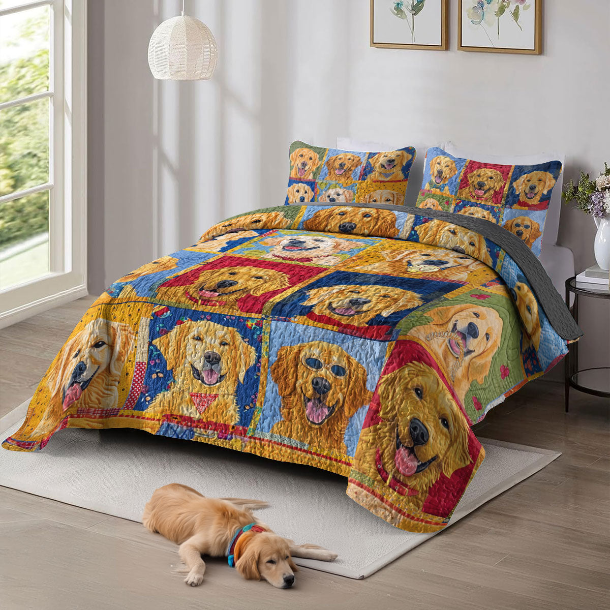 Shineful All Season Quilt 3-Piece Set Golden Dream Bliss