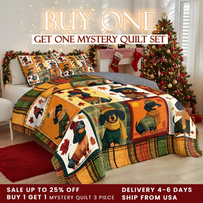 Shineful Quilt 3-Piece Set Snuggle Season Doxies