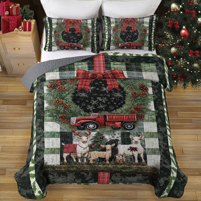 Shineful All Season Quilt 3-Piece Set Festive Farm