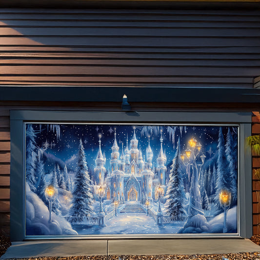 Shineful Garage Door Banner Decoration - Winter Wonderland Castle
