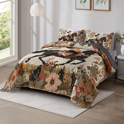 Shineful All Season Quilt 3-Piece Set - Floral Cowgirl