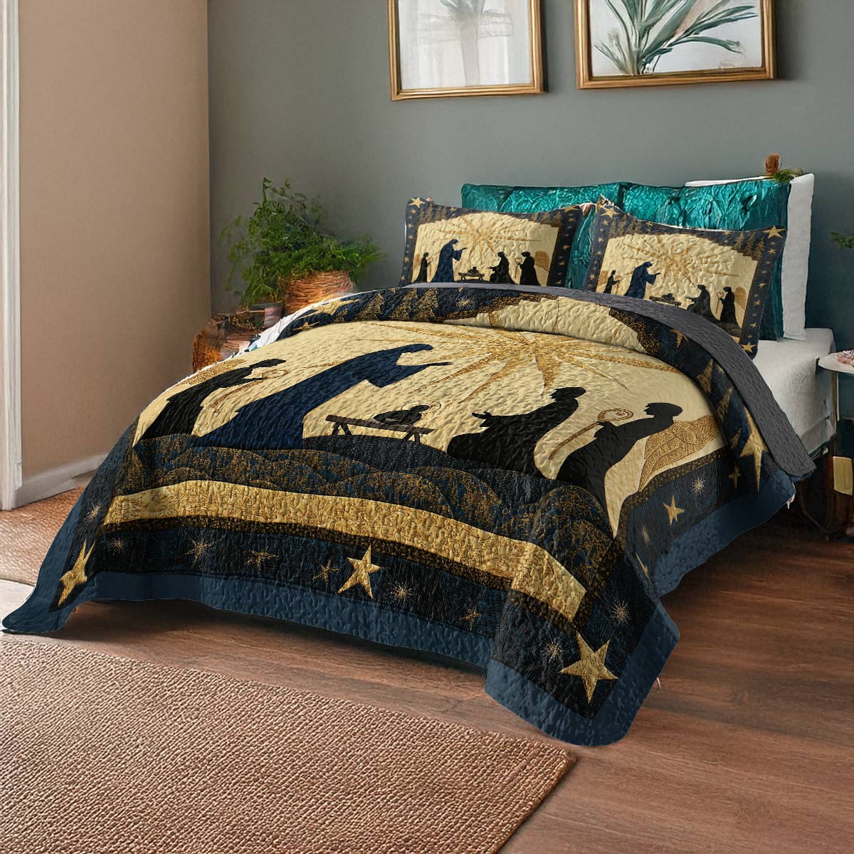 Shineful All Season Quilt 3-Piece Set - Holy Night Nativity