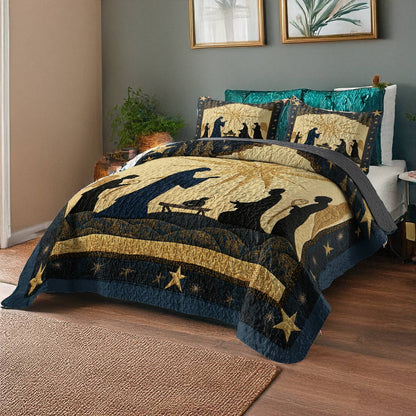 Shineful All Season Quilt 3-Piece Set - Holy Night Nativity