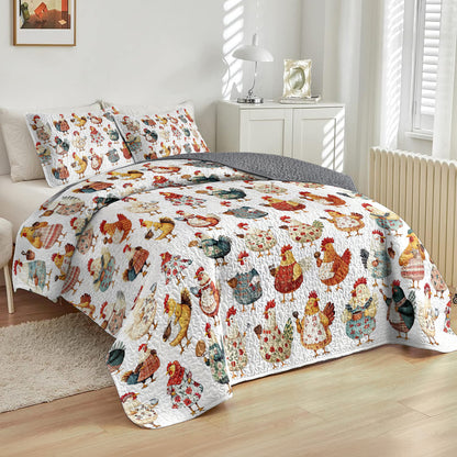 Shineful All Season Quilt 3-Piece Set Farmhouse Hen
