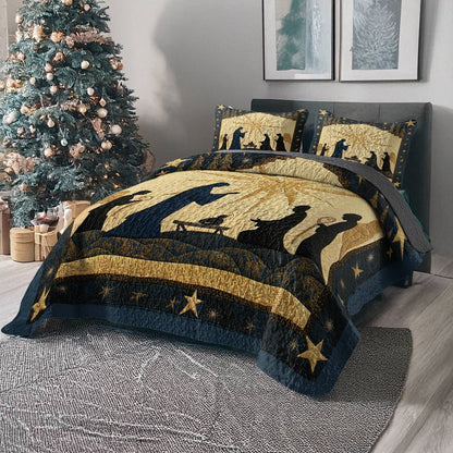 Shineful All Season Quilt 3-Piece Set - Holy Night Nativity