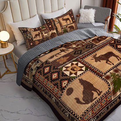 Shineful All Season Quilt 3-Piece Set Wild Forest Adventure