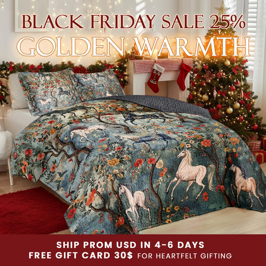 Shineful Quilt 3-Piece Set Mystical Steeds