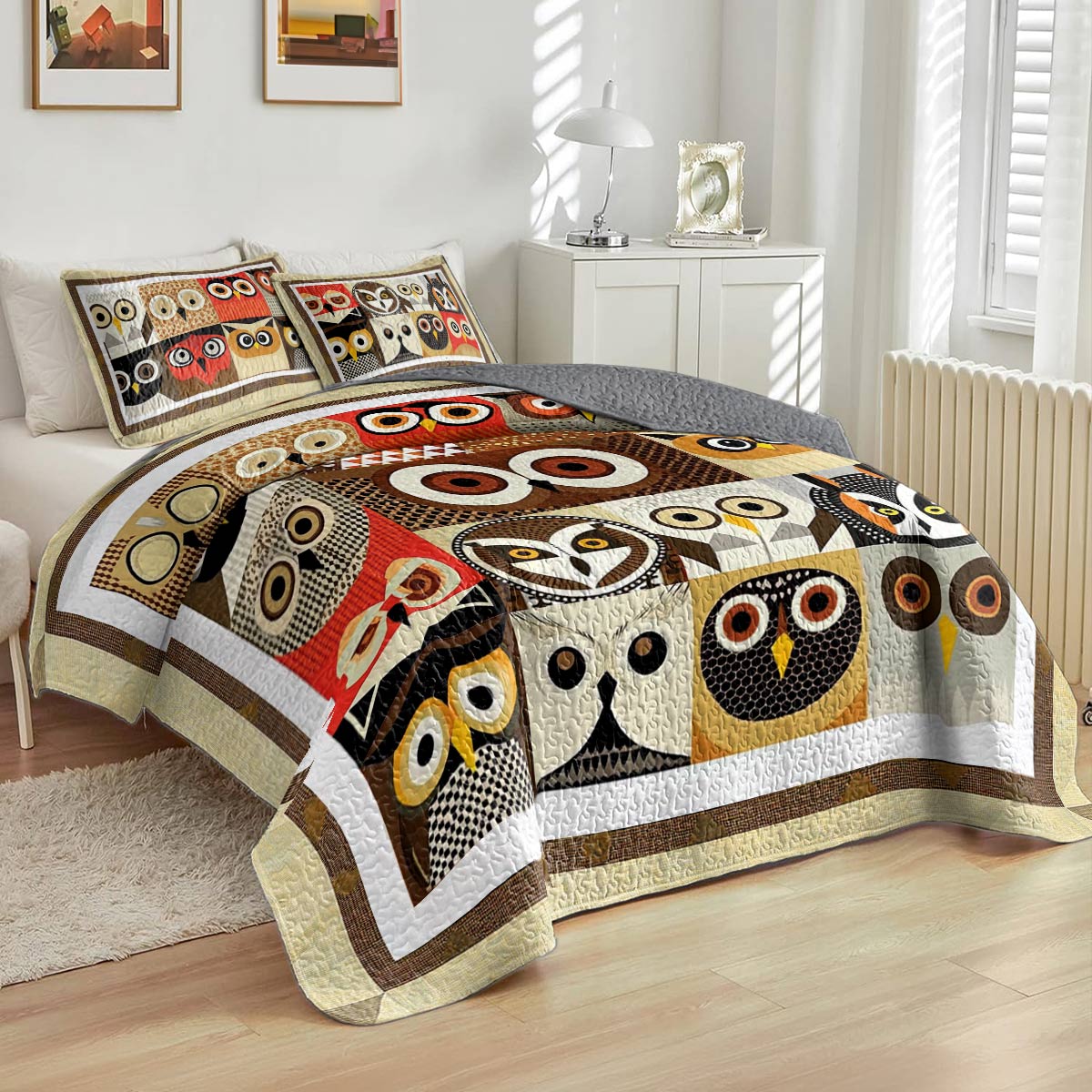 Shineful All Season Quilt 3-Piece Set Owl Jamboree