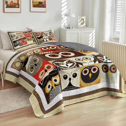 Shineful All Season Quilt 3-Piece Set Owl Jamboree