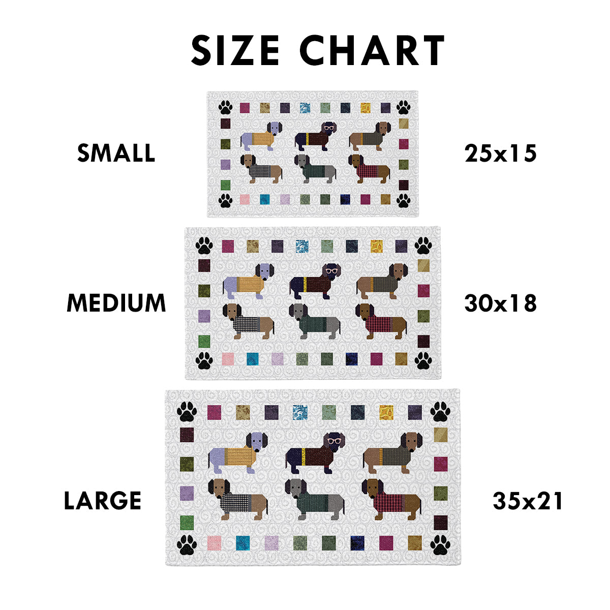 Shineful Dachshund Paws and Patches Ultra-Thin Non Skid Floor Mat, Kitchen Rugs