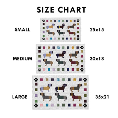 Shineful Dachshund Paws and Patches Ultra-Thin Non Skid Floor Mat, Kitchen Rugs