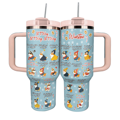 Shineful Personalized Tumbler Let It Wag Corgi Love