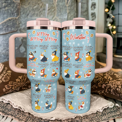 Shineful Personalized Tumbler Let It Wag Corgi Love