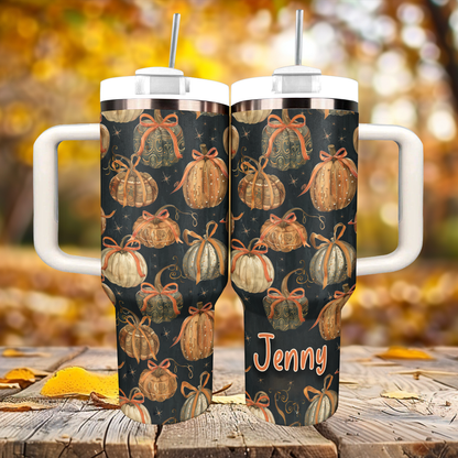 Shineful Personalized Tumbler Earthy Pumpkin Charm