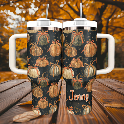 Shineful Personalized Tumbler Earthy Pumpkin Charm