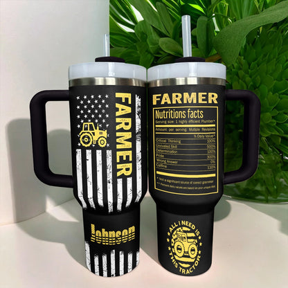 Shineful Tumbler Personalized Farmer Nutrition Facts