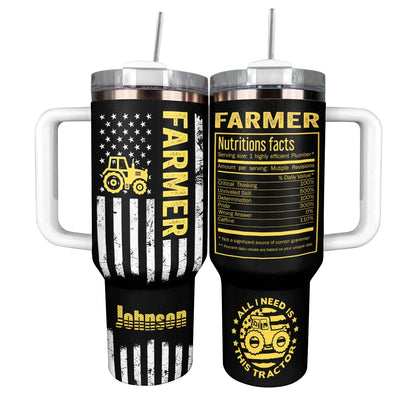 Shineful Tumbler Personalized Farmer Nutrition Facts