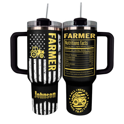 Shineful Tumbler Personalized Farmer Nutrition Facts