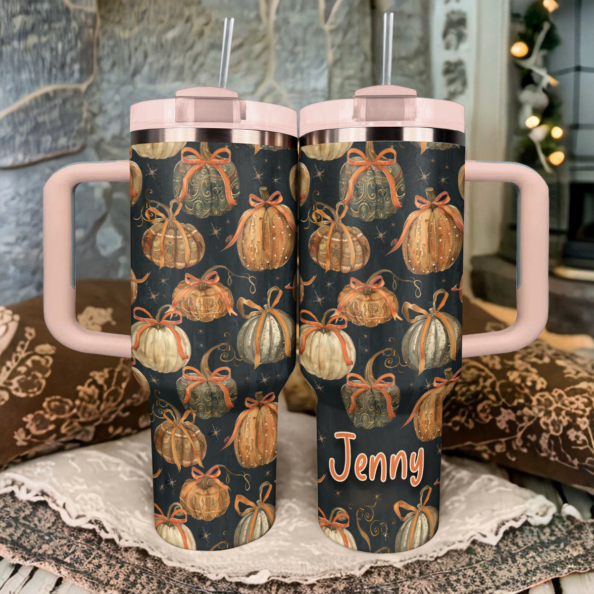 Shineful Personalized Tumbler Earthy Pumpkin Charm