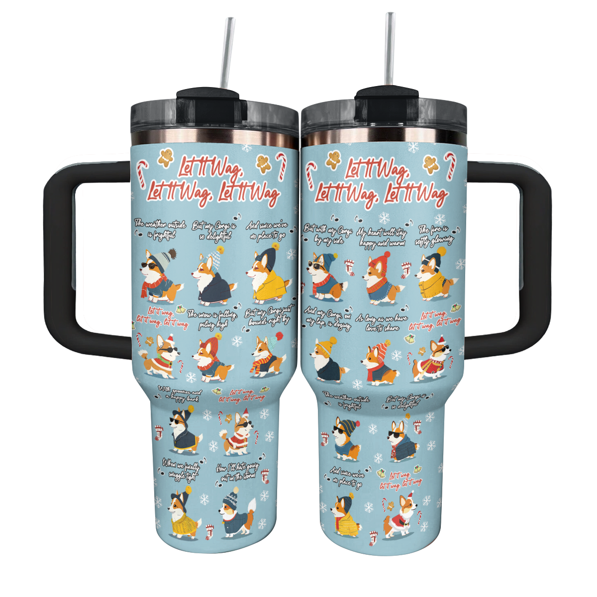 Shineful Tumbler Let It Wag Corgi Love