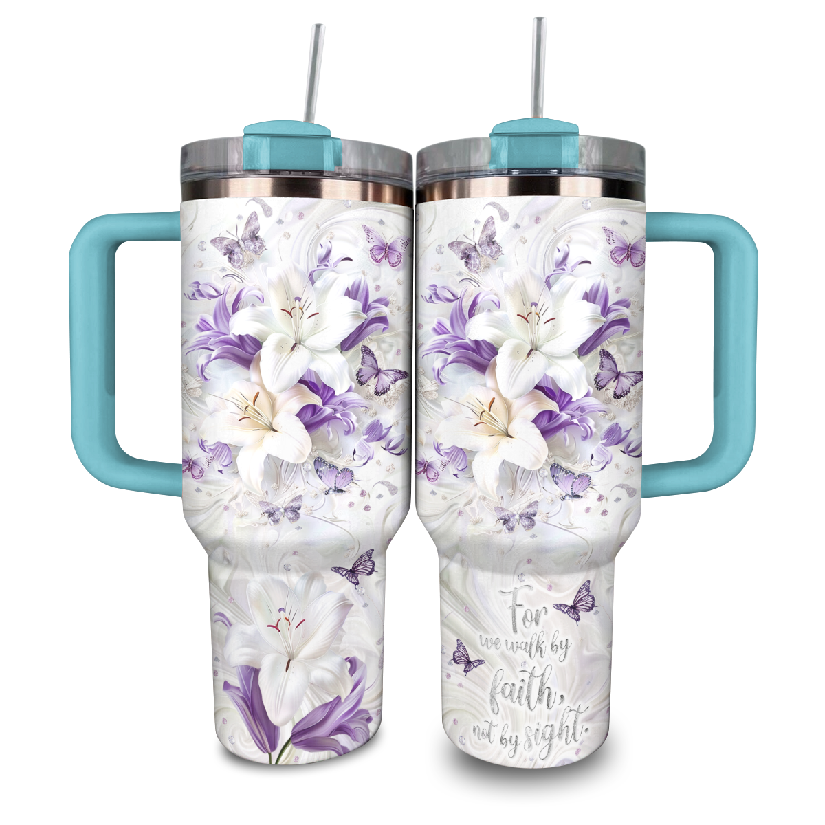 Shineful Glossy Tumbler For We Walk By Faith Not By Sight Christian