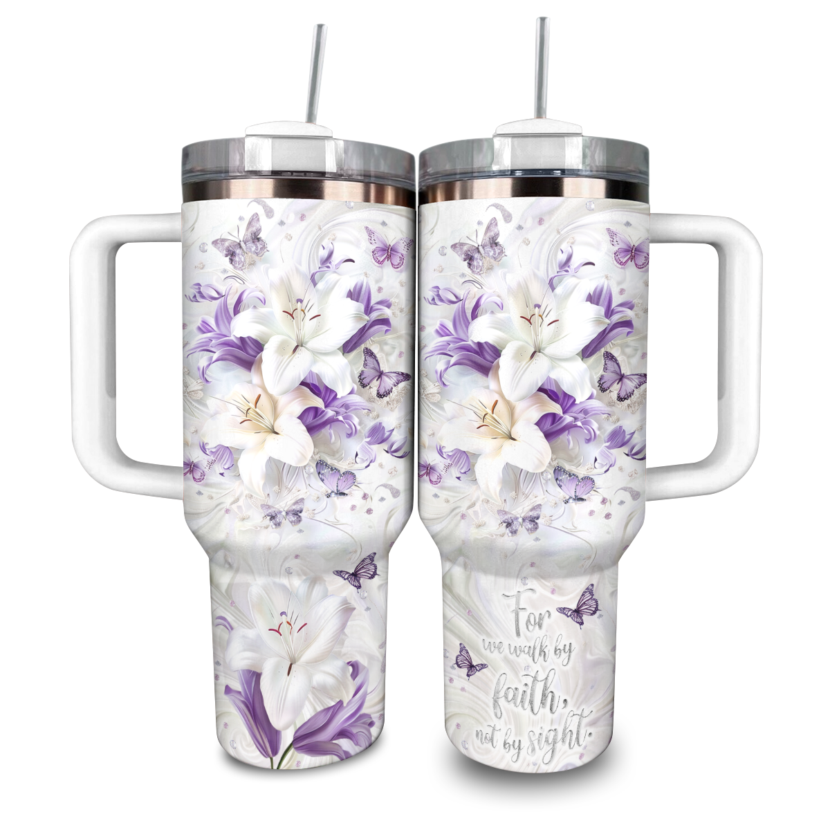 Shineful Glossy Tumbler For We Walk By Faith Not By Sight Christian