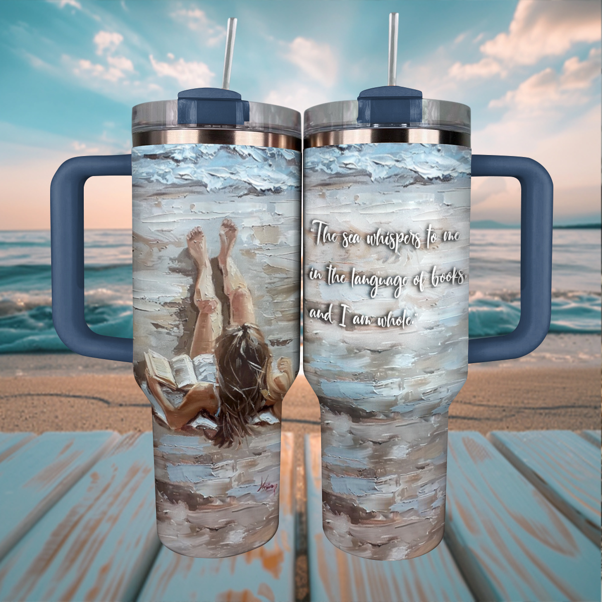 Shineful Tumbler Personalized Reading Lover Favorite Quote Ocean Lover