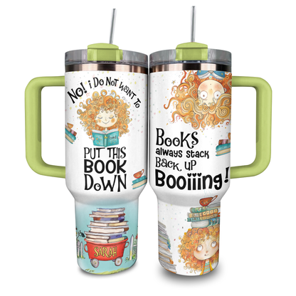 Shineful Personalized Tumbler Whimsical Curls & Literary Adventures