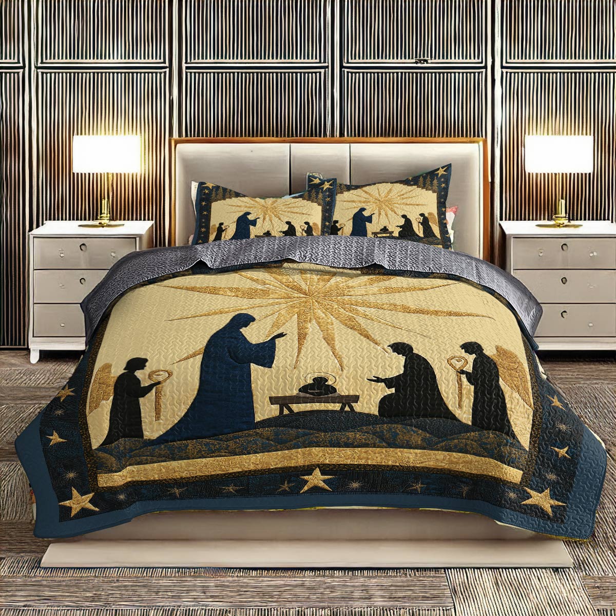 Shineful All Season Quilt 3-Piece Set - Holy Night Nativity