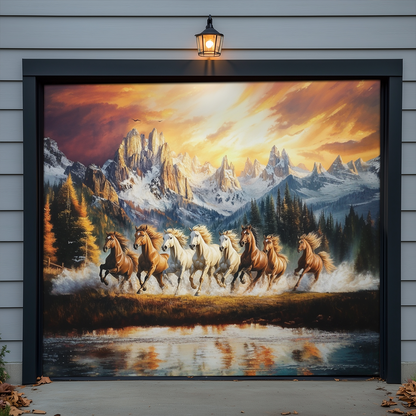 Shineful Garage Door Banner Decoration Freedom Run
