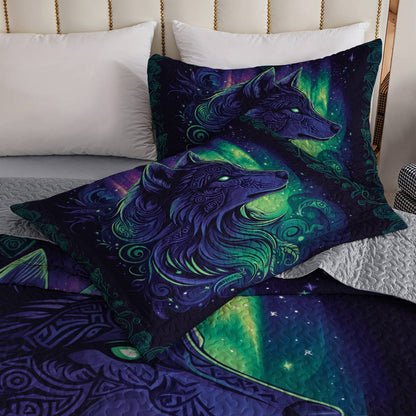 Shineful All Season Quilt 3-Piece Set - Wolf Totem And The Northern Lights