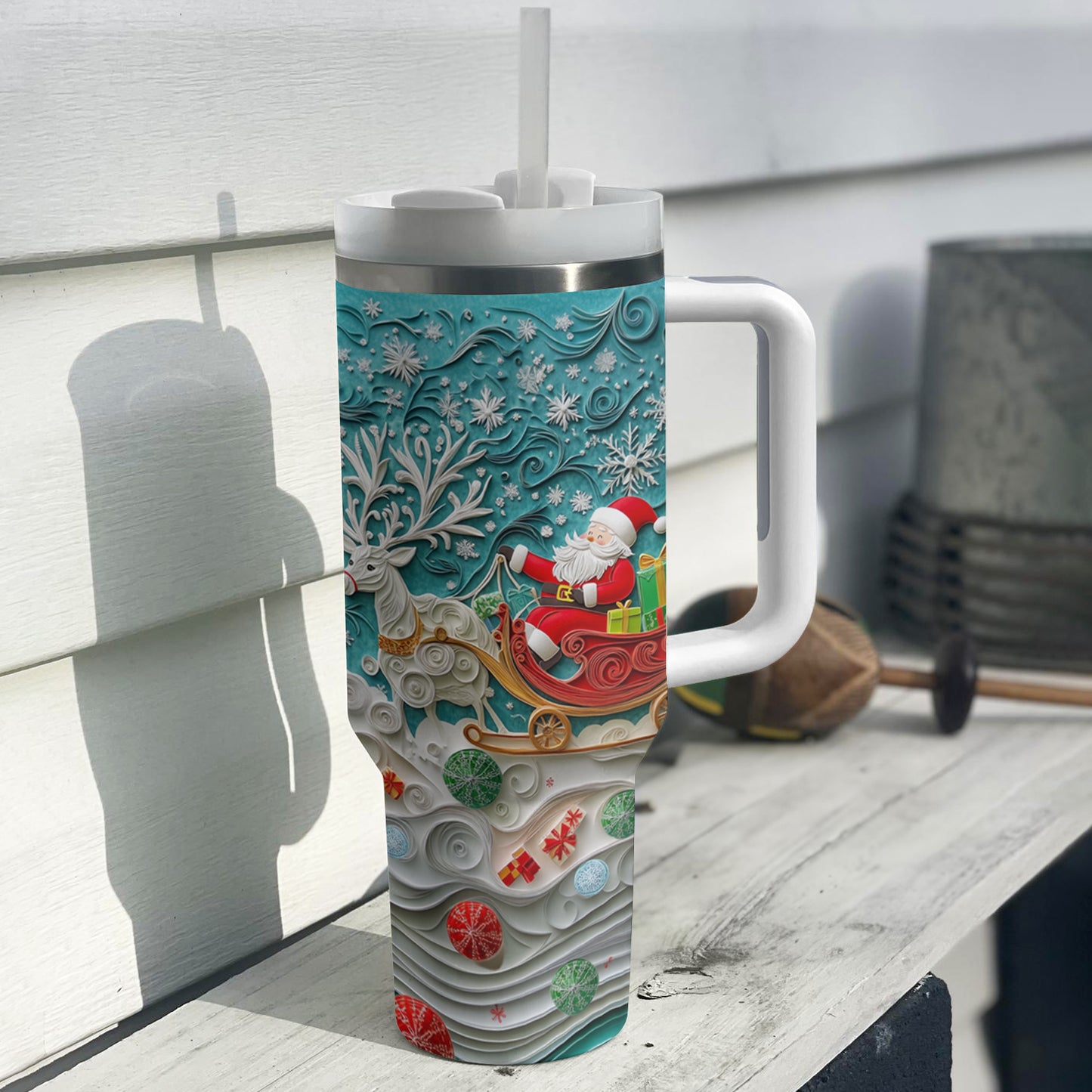 Shineful Tumbler Santa's Sleigh Christmas