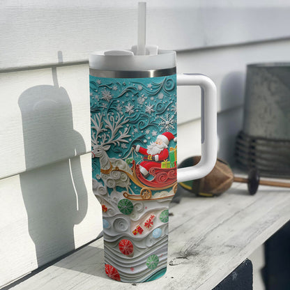 Shineful Tumbler Santa's Sleigh Christmas
