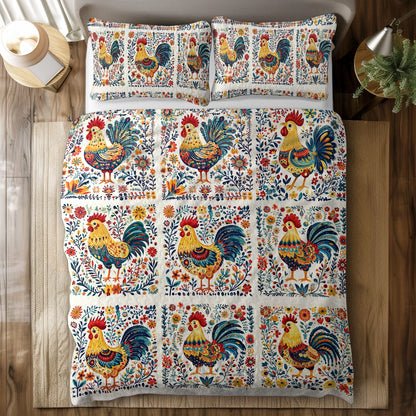 Shineful All Season Quilt 3-Piece Set - Rooster Garden