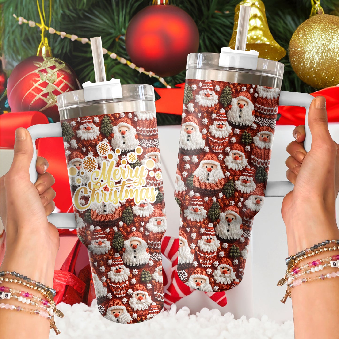 Shineful Tumbler Knitted Santa