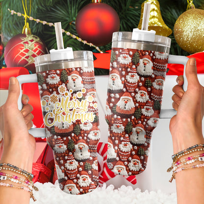 Shineful Tumbler Knitted Santa