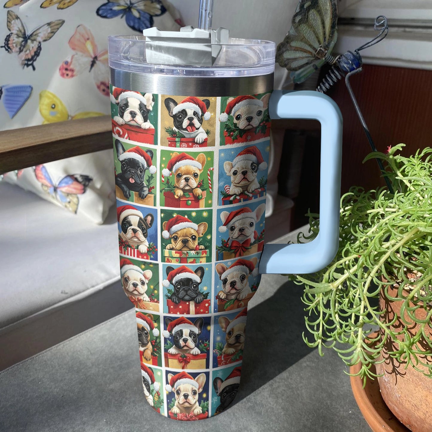 Shineful Tumbler Santa Paws Frenchie