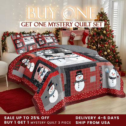 Shineful Quilt 3-Piece Set Playful Snowmen
