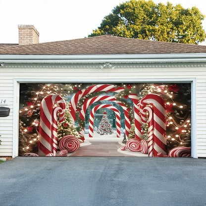 Shineful Garage Door Banner Decoration Christmas Candy Cane