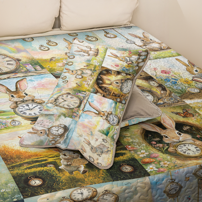 Shineful All Season Quilt 3-Piece Set Time Hoppers Rabbit