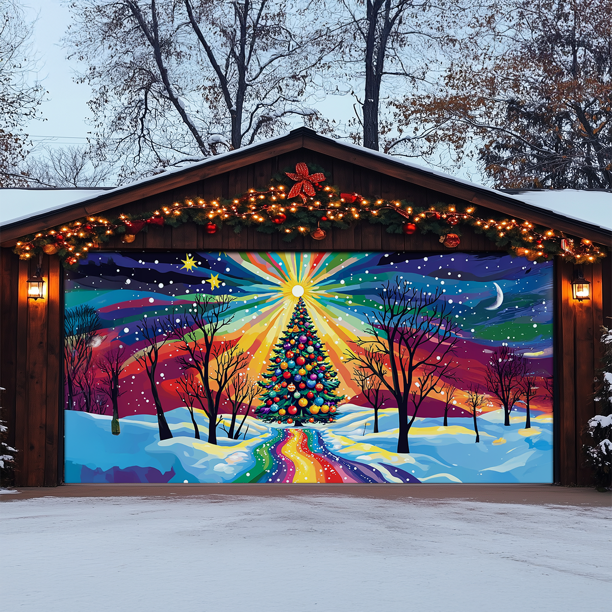 Shineful Garage Door Banner Decoration - Radiant Holiday Wonderland