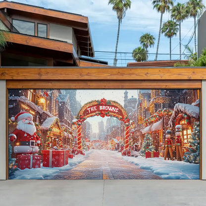Shineful Personalized Garage Door Banner Decoration Christmas Town