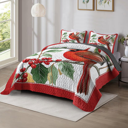 Shineful All Season Quilt 3-Piece Set Vivid Cardinal