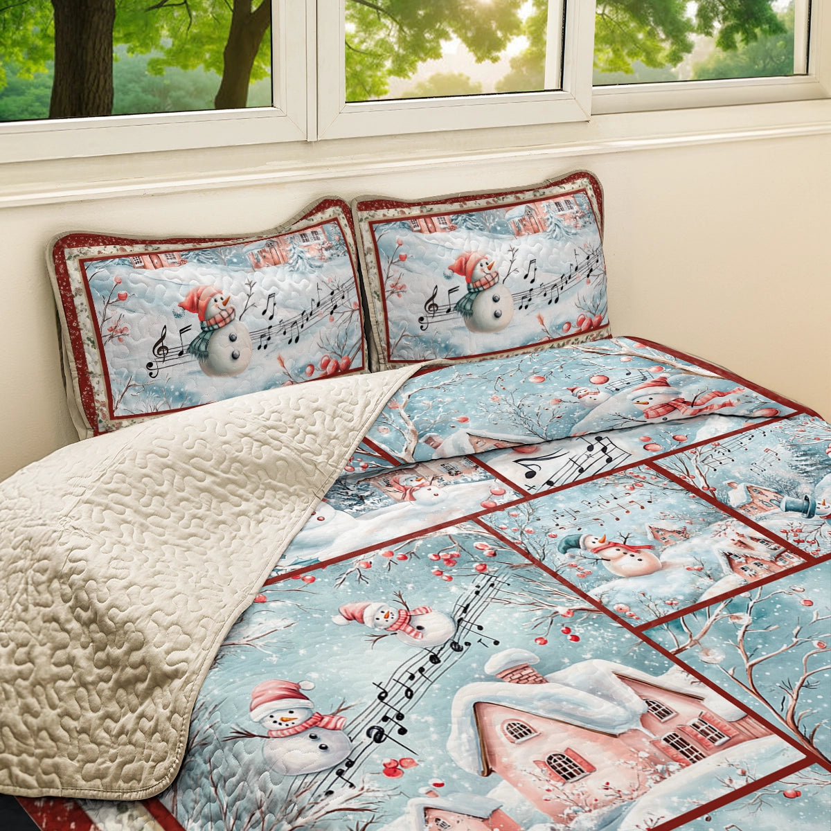 Shineful All Season Quilt 3-Piece Set Christmas Snowy Serenade