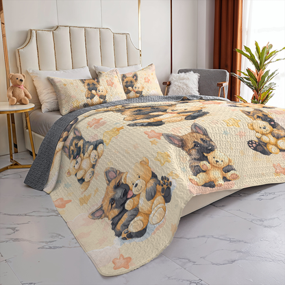 Shineful All Season Quilt 3-Piece Set Teddy & Shepherd