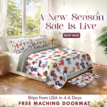 Shineful Quilt 3-Piece Set Dachshund Amazing Stylish